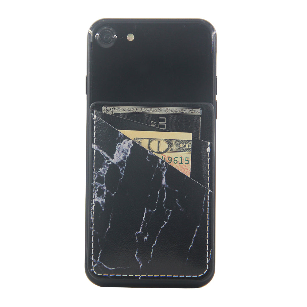 Black Marble Phone Card Holder