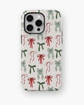 Red Green Ribbon Bow MagSafe iPhone Tough Case - i15 pro max tough p1