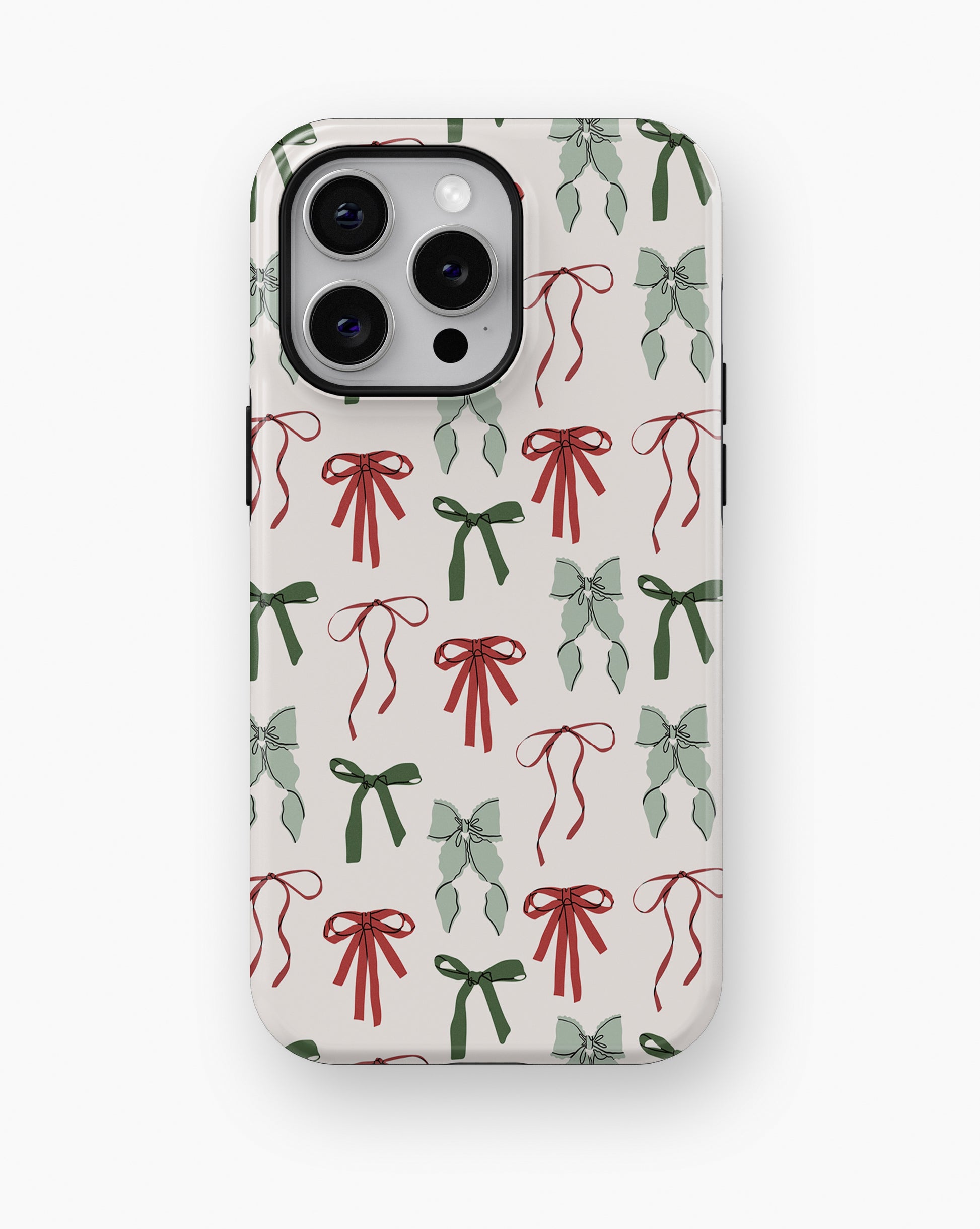 Red Green Ribbon Bow MagSafe iPhone Tough Case - i15 pro max tough p1