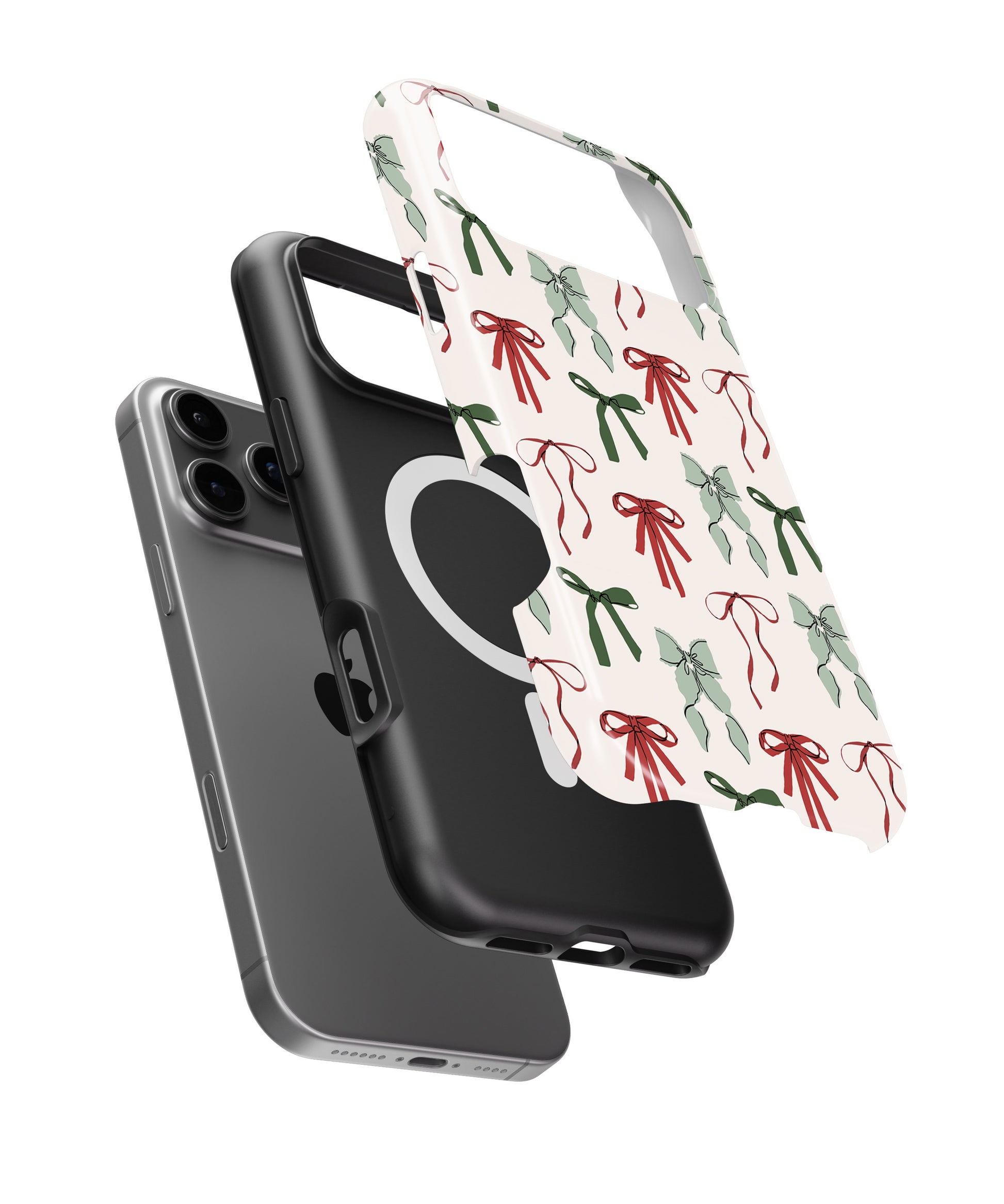 Red Green Ribbon Bow MagSafe iPhone Tough Case - i17PMT p11