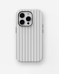Light Gray White Vertical Stripe MagSafe iPhone Tough Case - i15 pro tough p1