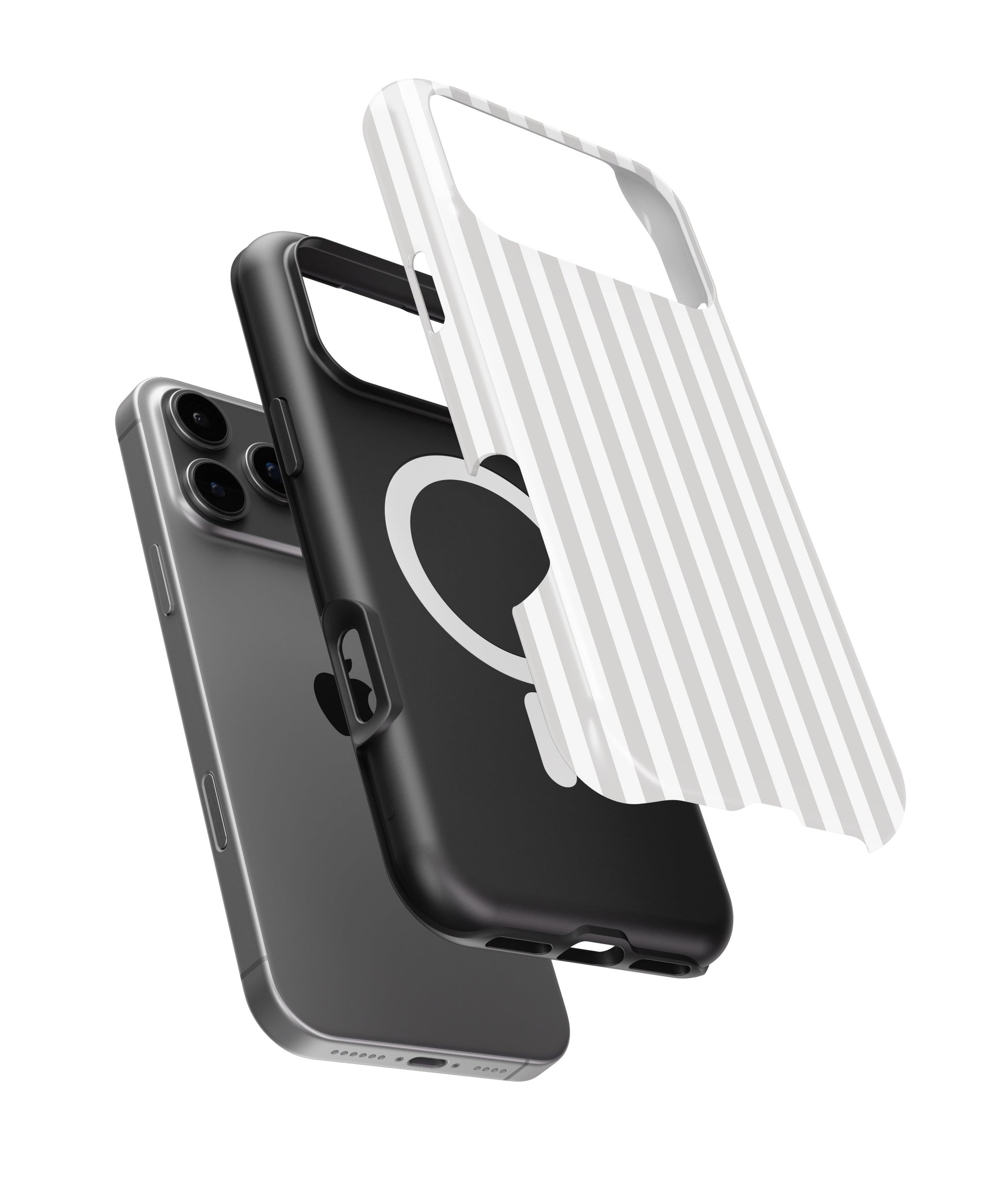 Light Gray White Vertical Stripe MagSafe iPhone Tough Case - i17PMT p11