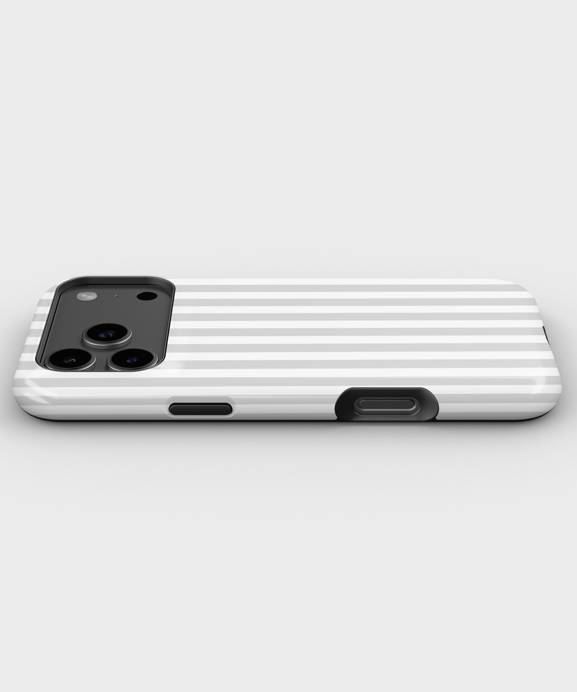 Light Gray White Vertical Stripe MagSafe iPhone Tough Case - i17PMT p3