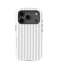 Light Gray White Vertical Stripe MagSafe iPhone Tough Case - i17PT p1