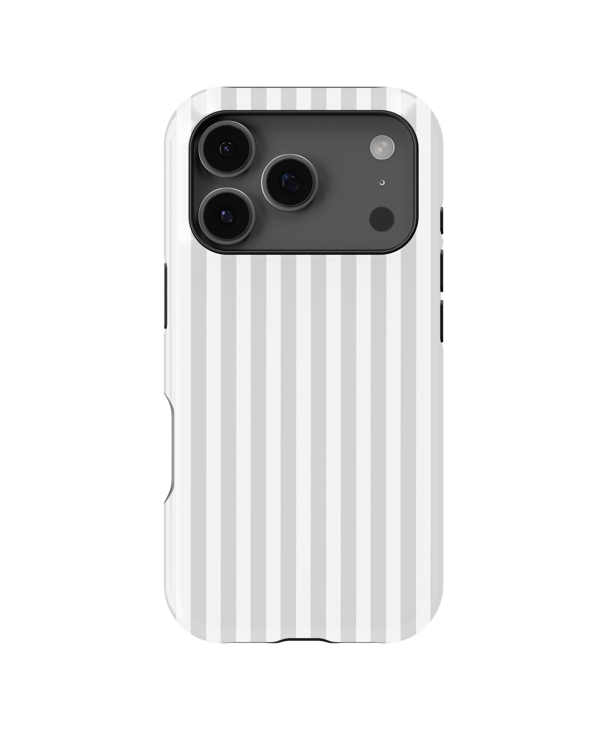 Light Gray White Vertical Stripe MagSafe iPhone Tough Case - i17PT p1