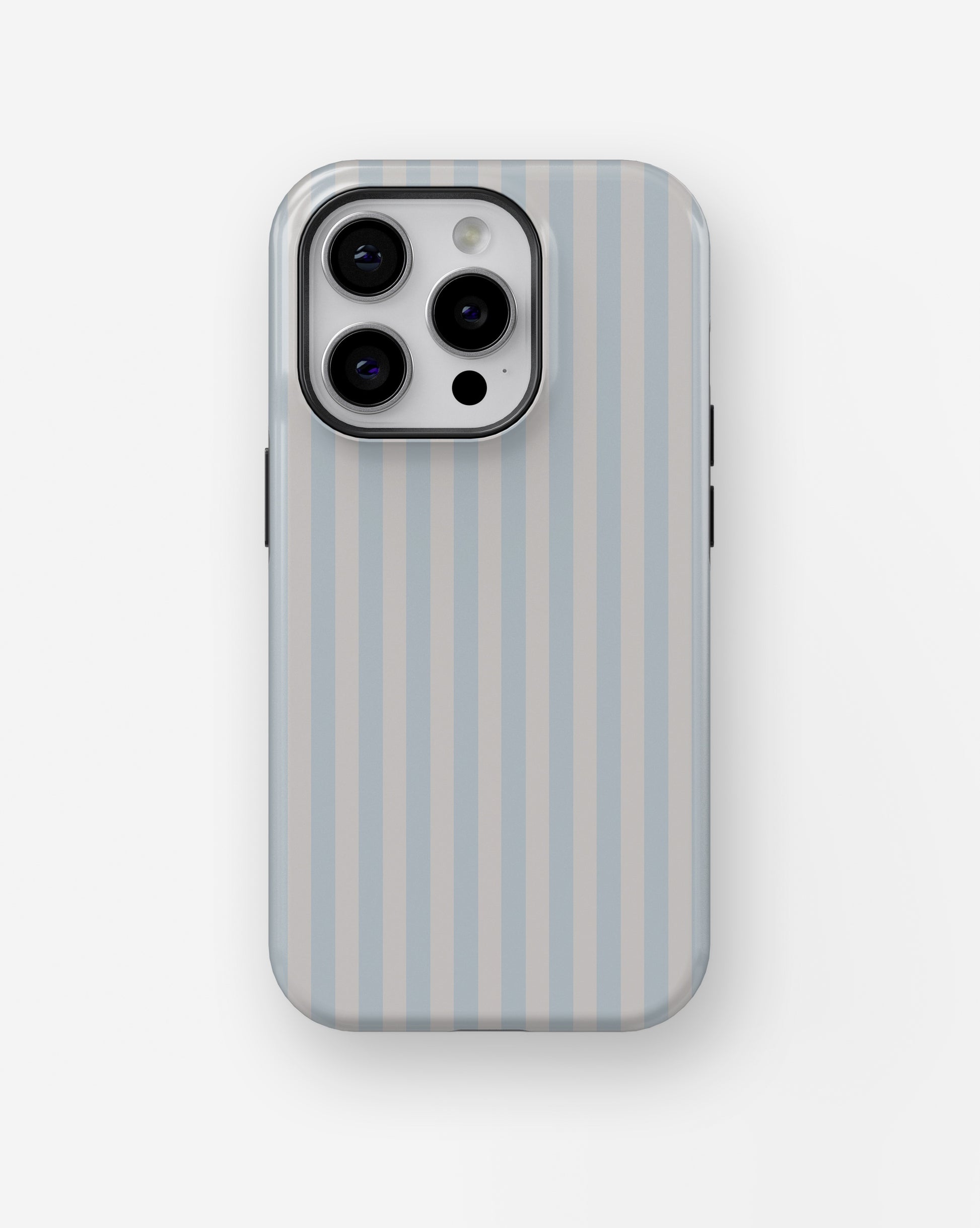 Powder Blue White Vertical Stripe MagSafe iPhone Tough Case - i15 pro tough p1