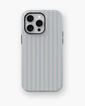 Powder Blue White Vertical Stripe MagSafe iPhone Tough Case - i15 pro max tough p1