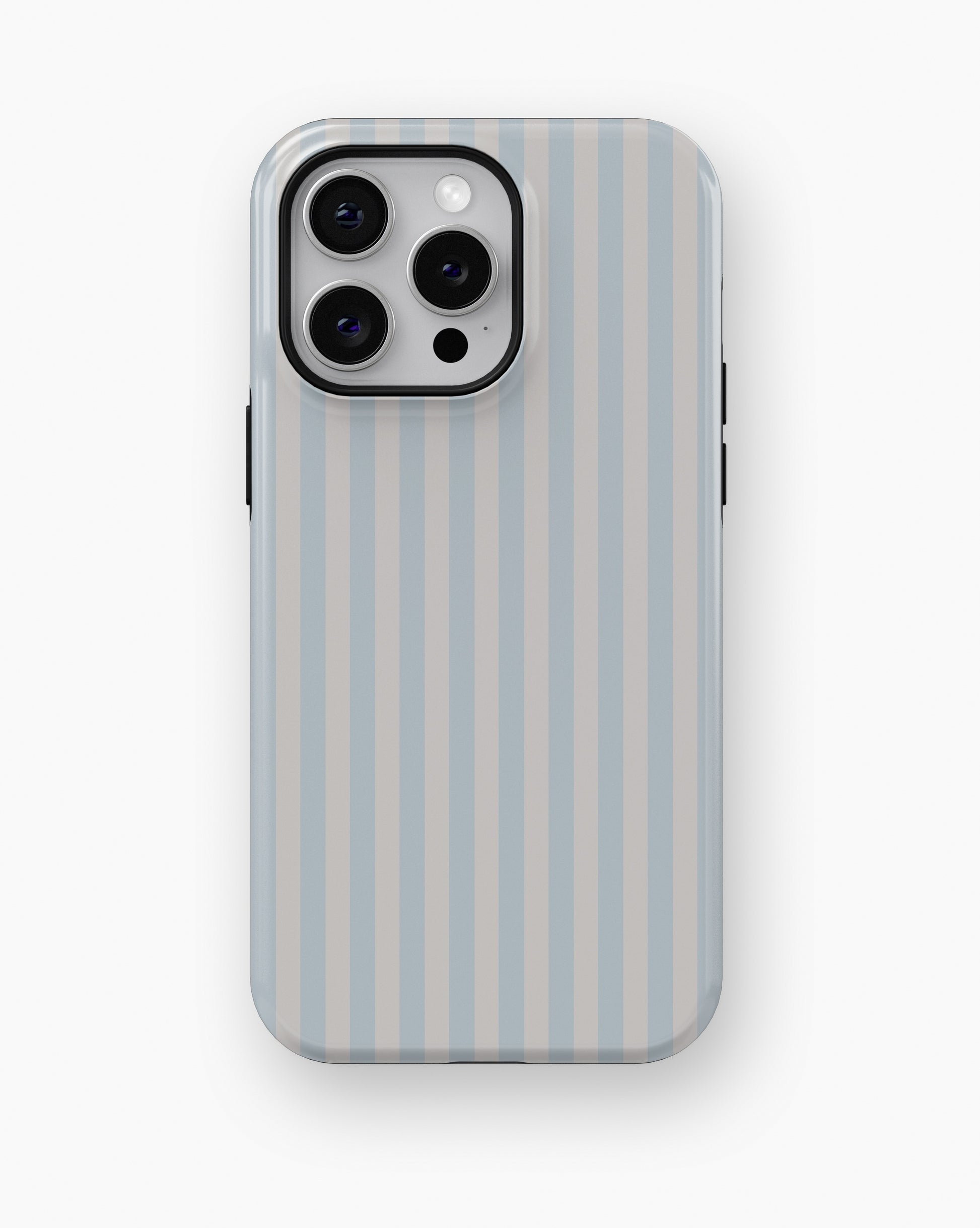 Powder Blue White Vertical Stripe MagSafe iPhone Tough Case - i15 pro max tough p1
