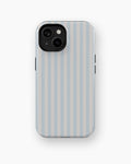 Powder Blue White Vertical Stripe MagSafe iPhone Tough Case - i15 tough p1