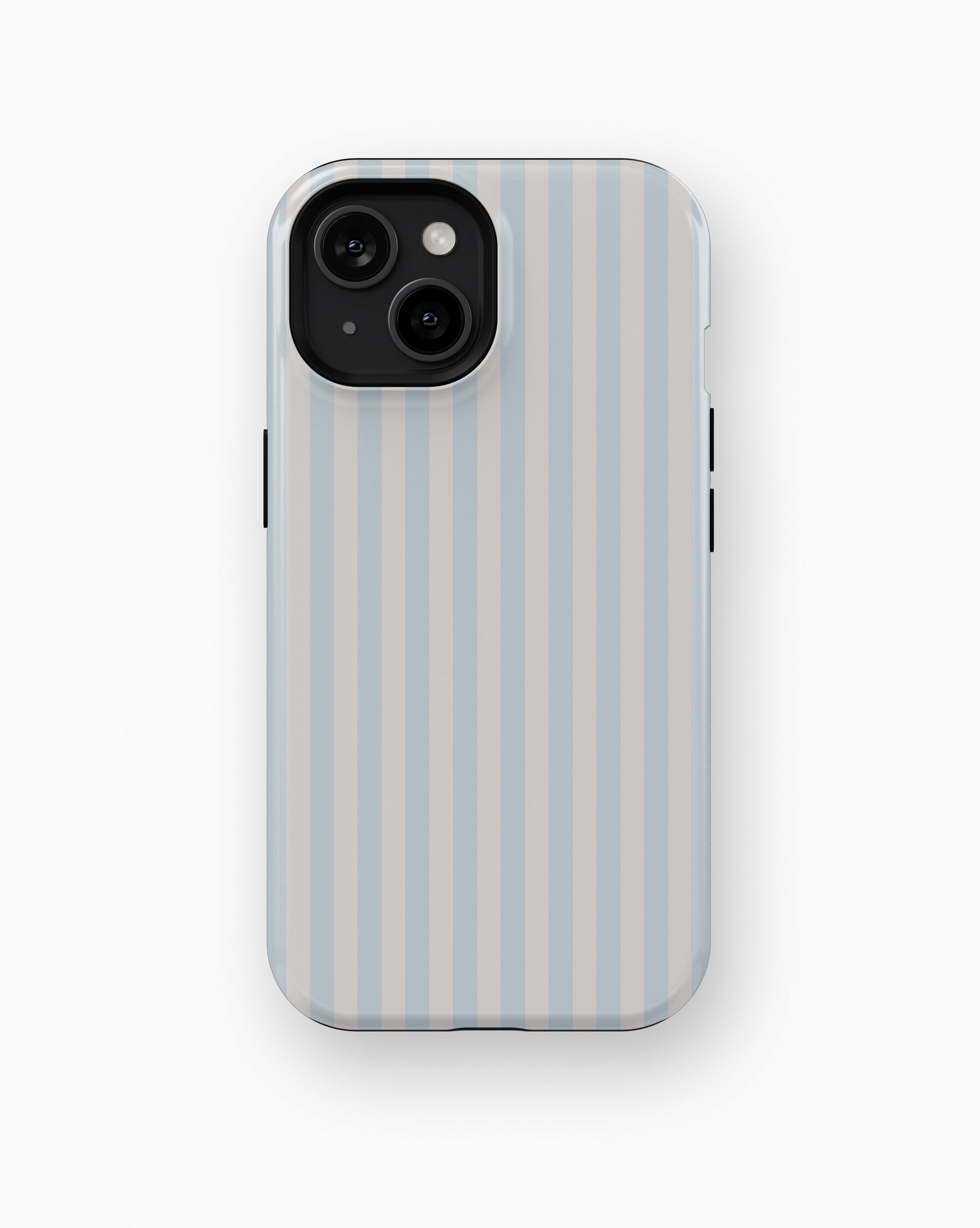 Powder Blue White Vertical Stripe MagSafe iPhone Tough Case - i15 tough p1