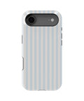 Powder Blue White Vertical Stripe MagSafe iPhone Tough Case - i17AT p1