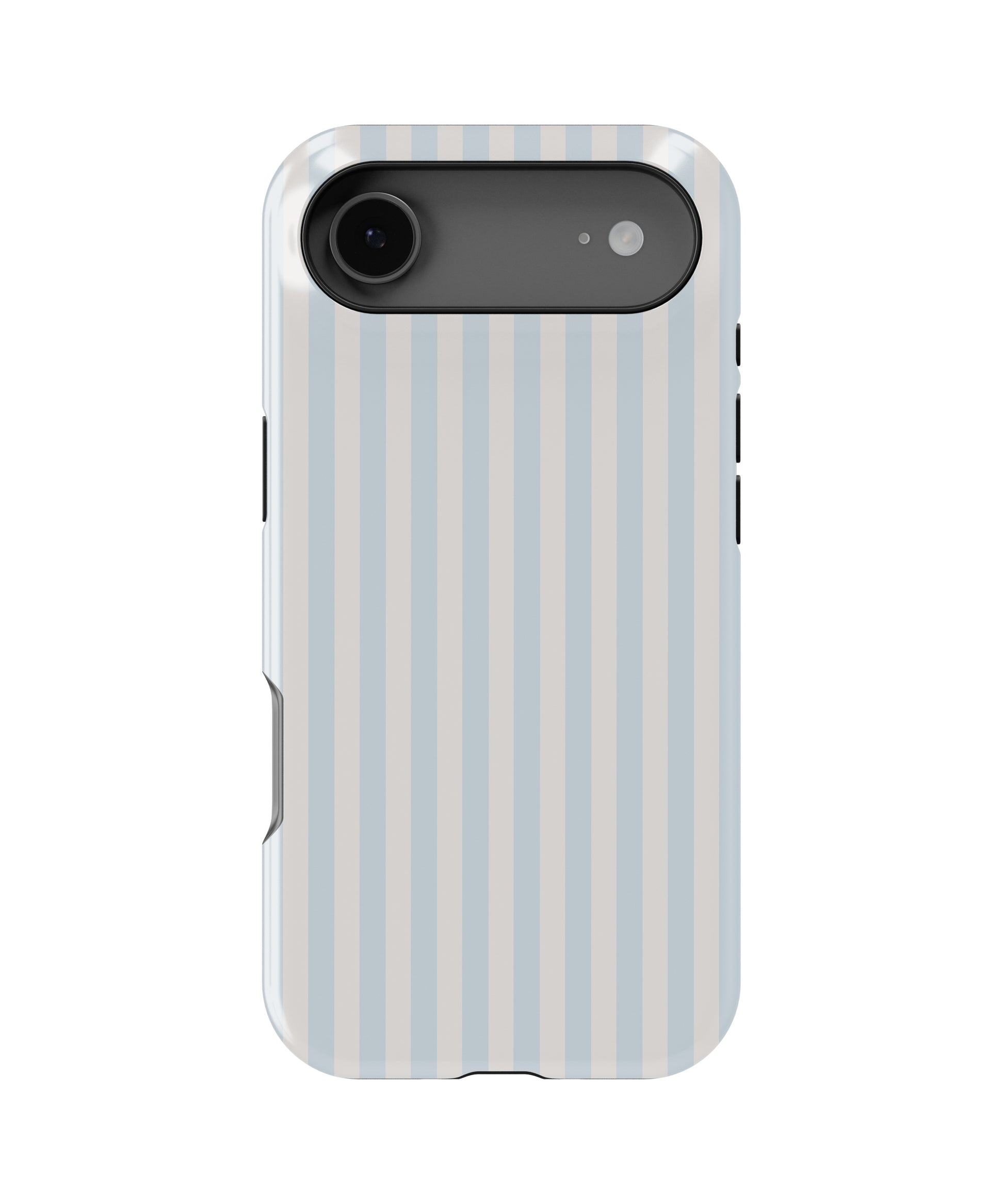 Powder Blue White Vertical Stripe MagSafe iPhone Tough Case - i17AT p1