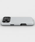 Powder Blue White Vertical Stripe MagSafe iPhone Tough Case - i17PMT p3