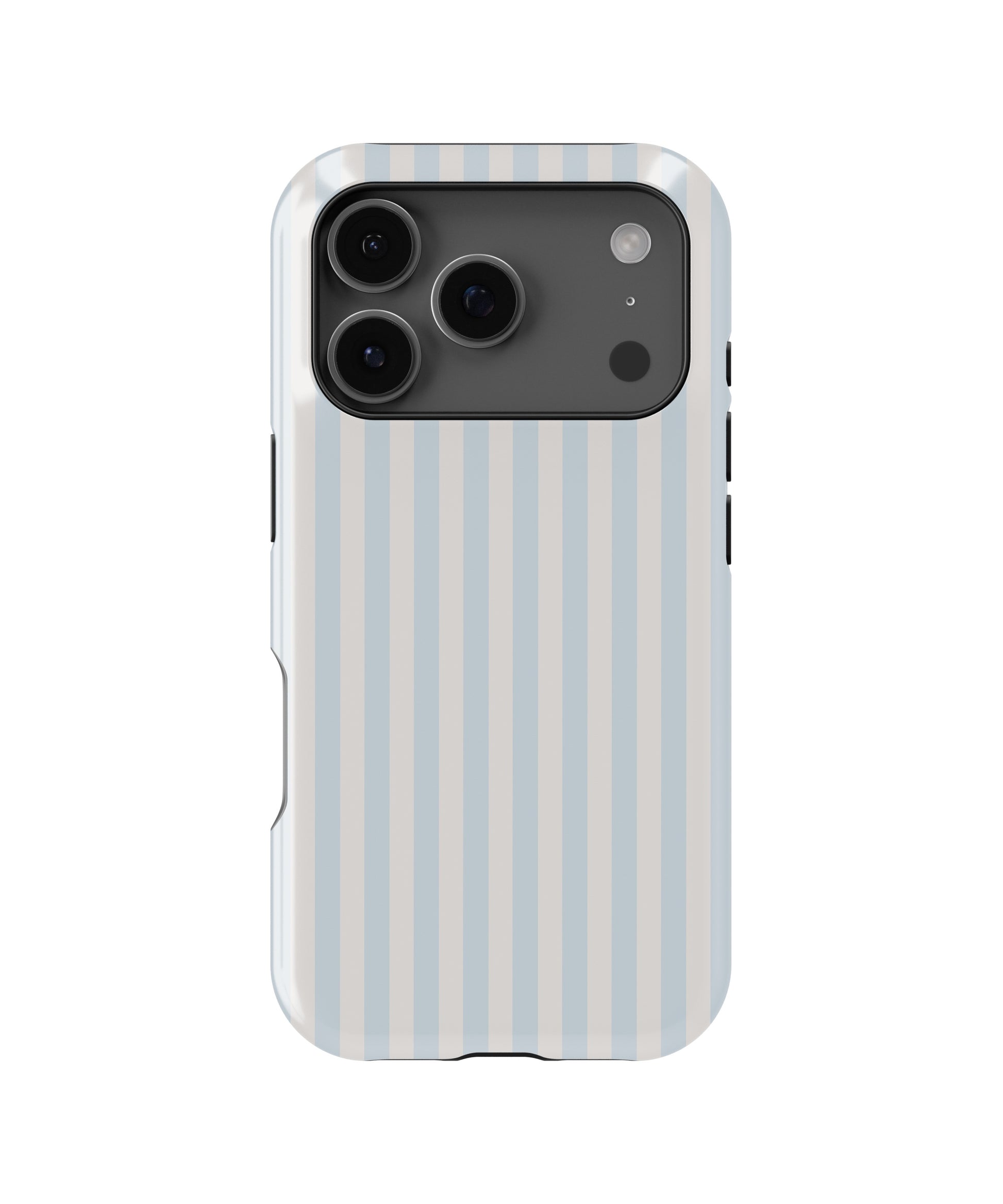 Powder Blue White Vertical Stripe MagSafe iPhone Tough Case - i17PT p1