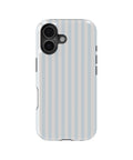 Powder Blue White Vertical Stripe MagSafe iPhone Tough Case - i17T p1