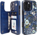 Blue Daisy Floral RFID Flip Wallet Case for iPhone 17–12 – Card Holder & Kickstand – product image 12
