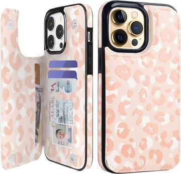 Leather Flip Wallet Case for iPhone 14 – 3–4 Card Slots & Kickstand (Style 1) – product image 1