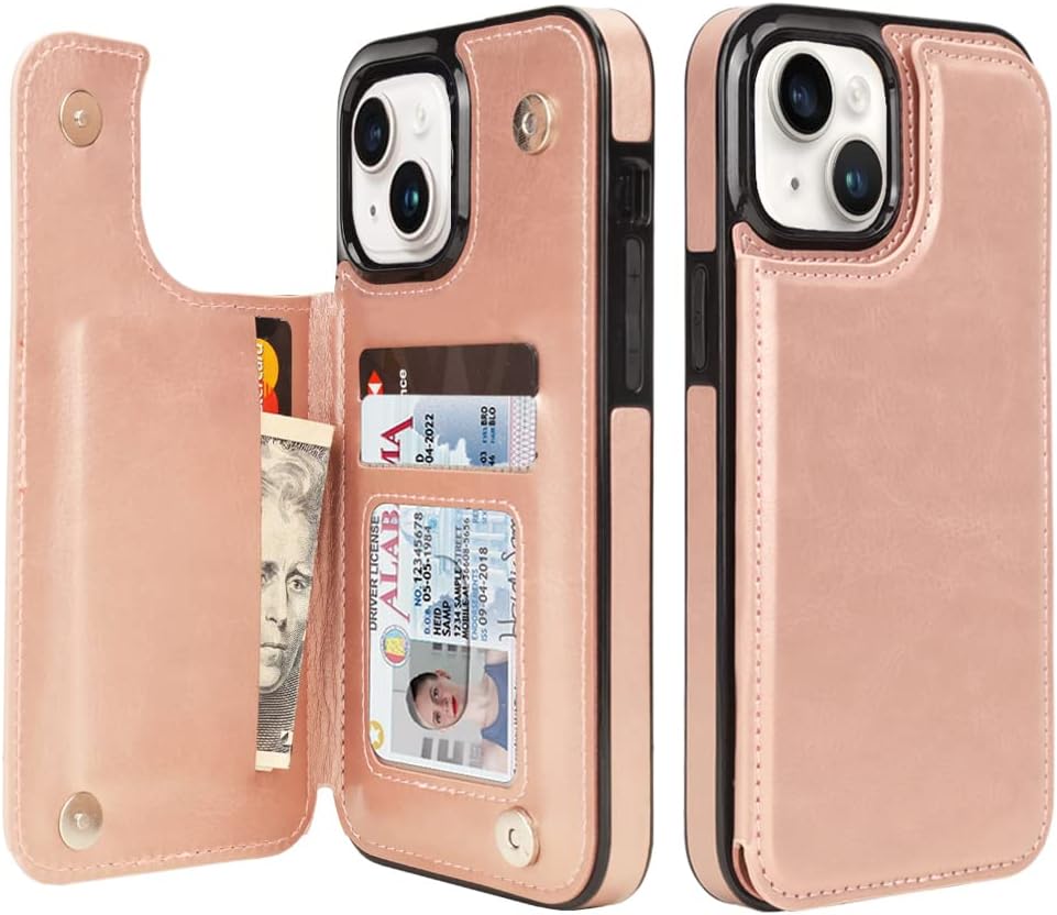 uCOLOR Flip Leather Wallet Case with  Card Holder Compatible with iPhone 13/iPhone 13 Pro/iPhone 13 Pro Max/iPhone 13 Mini