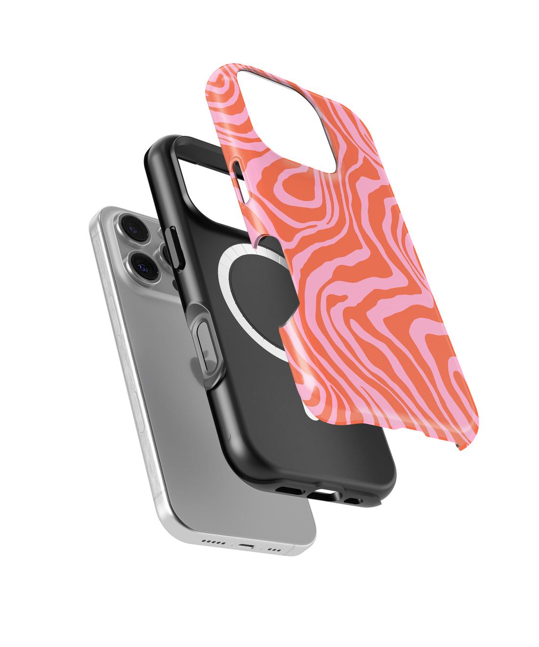 Personalized Coral Waves iPhone 17 Case | Custom Name MagSafe Shockproof Case for iPhone 17 Pro Max, 17 Pro & 17 Air