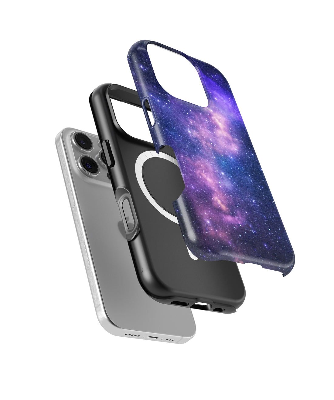 Personalized Purple Nebula Galaxy iPhone 17 Case | Custom Name MagSafe Shockproof Case for iPhone 17 Pro Max, 17 Pro & 17 Air