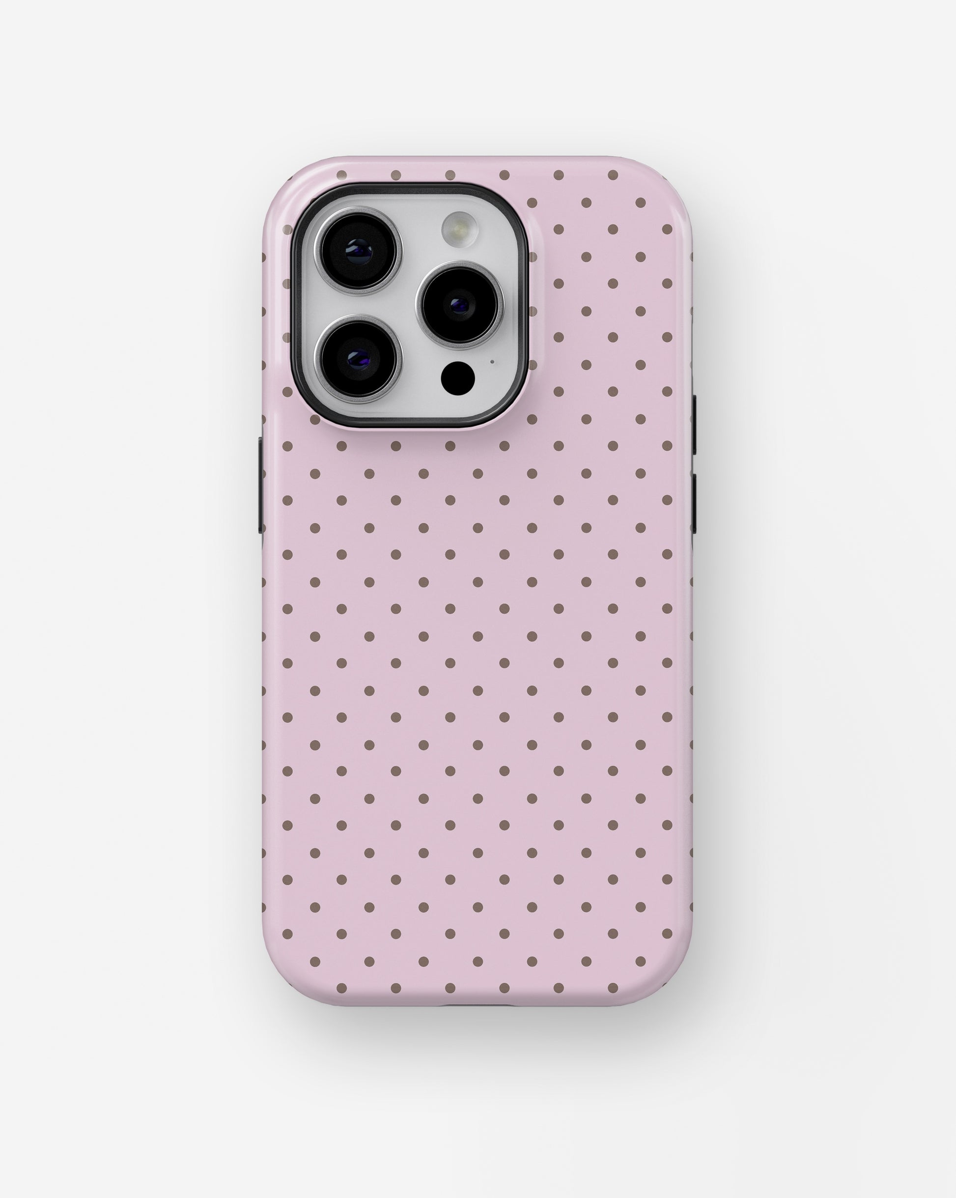 Blush Pink Taupe Polka Dot MagSafe iPhone Tough Case - i15 pro tough p1