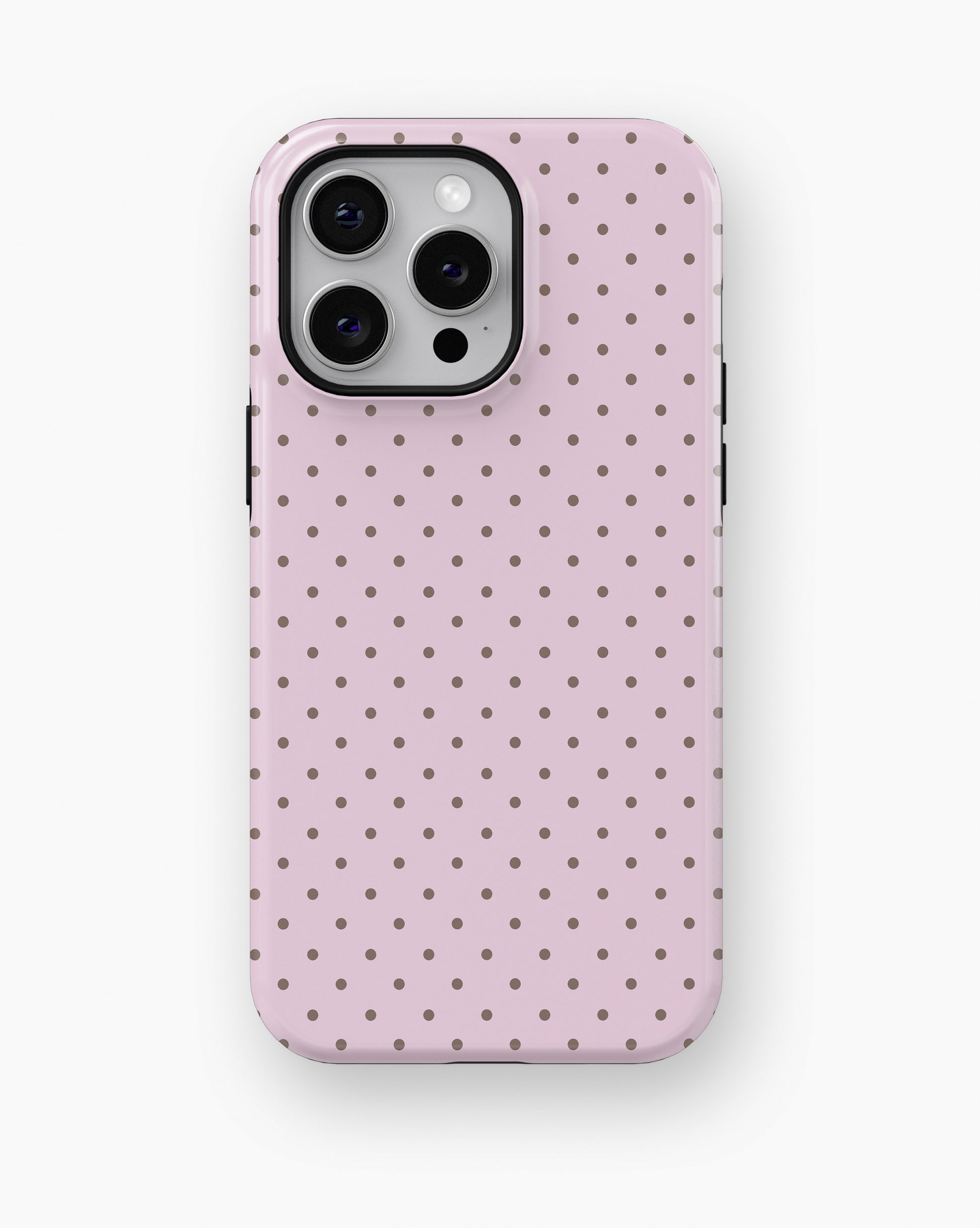 Blush Pink Taupe Polka Dot MagSafe iPhone Tough Case - i15 pro max tough p1