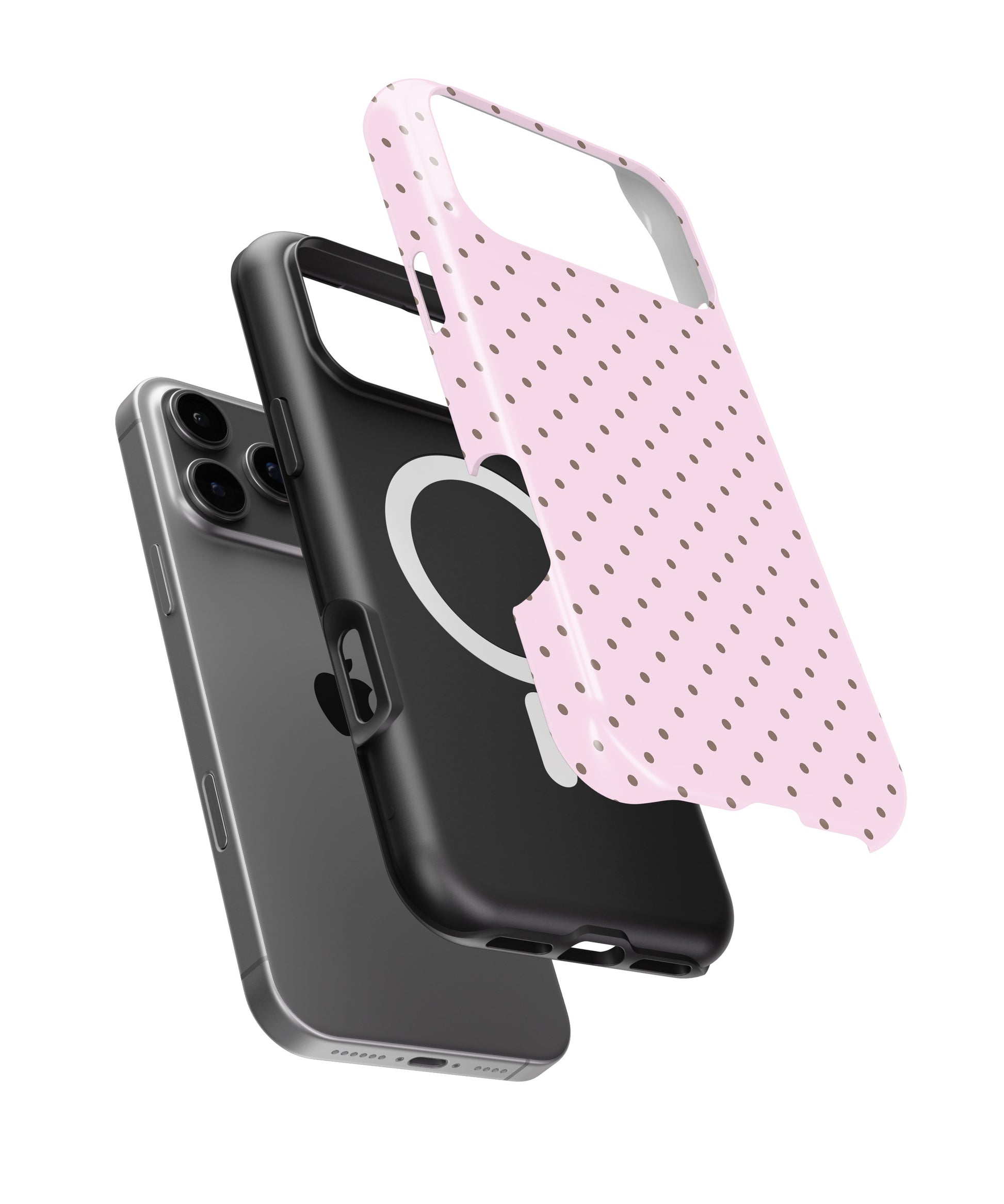 Blush Pink Taupe Polka Dot MagSafe iPhone Tough Case - i17PMT p11
