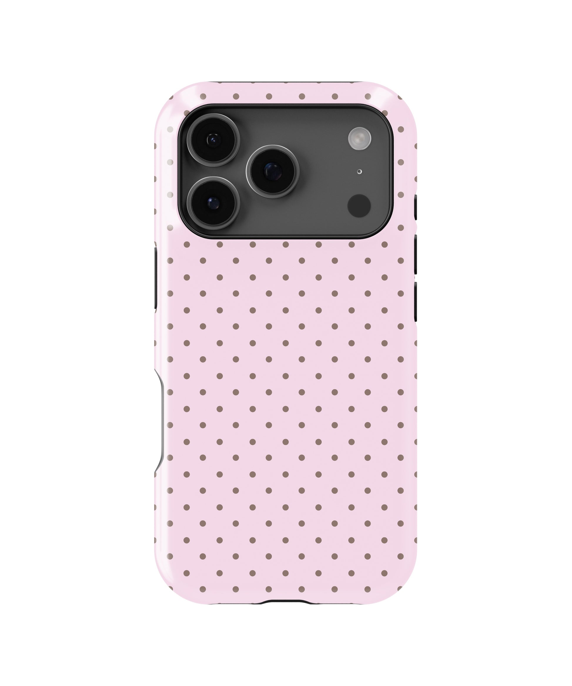 Blush Pink Taupe Polka Dot MagSafe iPhone Tough Case - i17PT p1