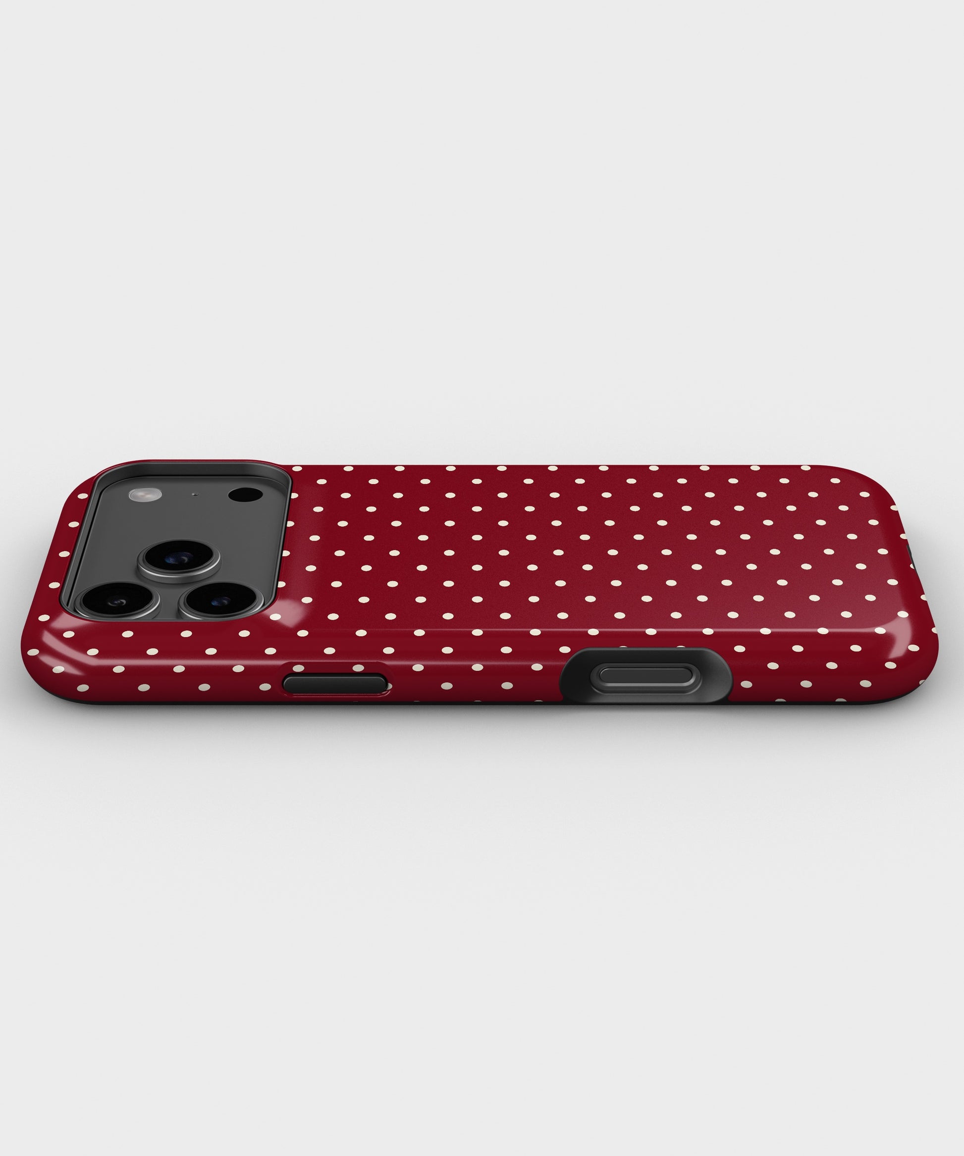 Burgundy Cream Polka Dot MagSafe iPhone Tough Case - i17PMT p3