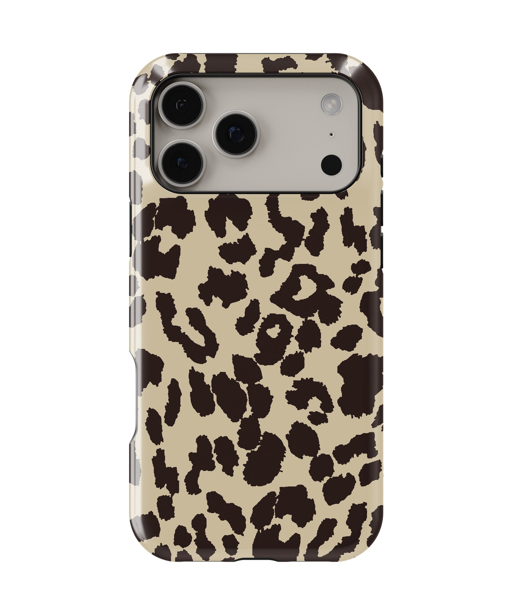 Cream Brown Leopard Print MagSafe iPhone Tough Case