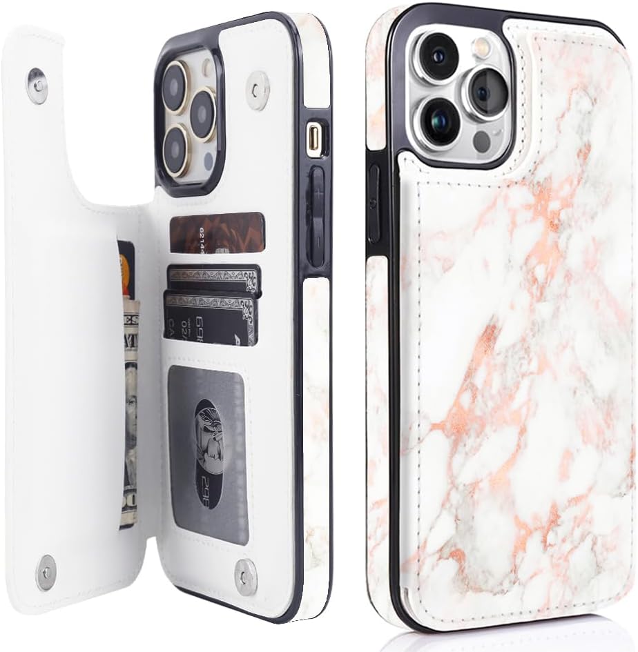 Leather Flip Wallet Case for iPhone 13 – 3–4 Card Slots & Kickstand (Style 11) – product image 1