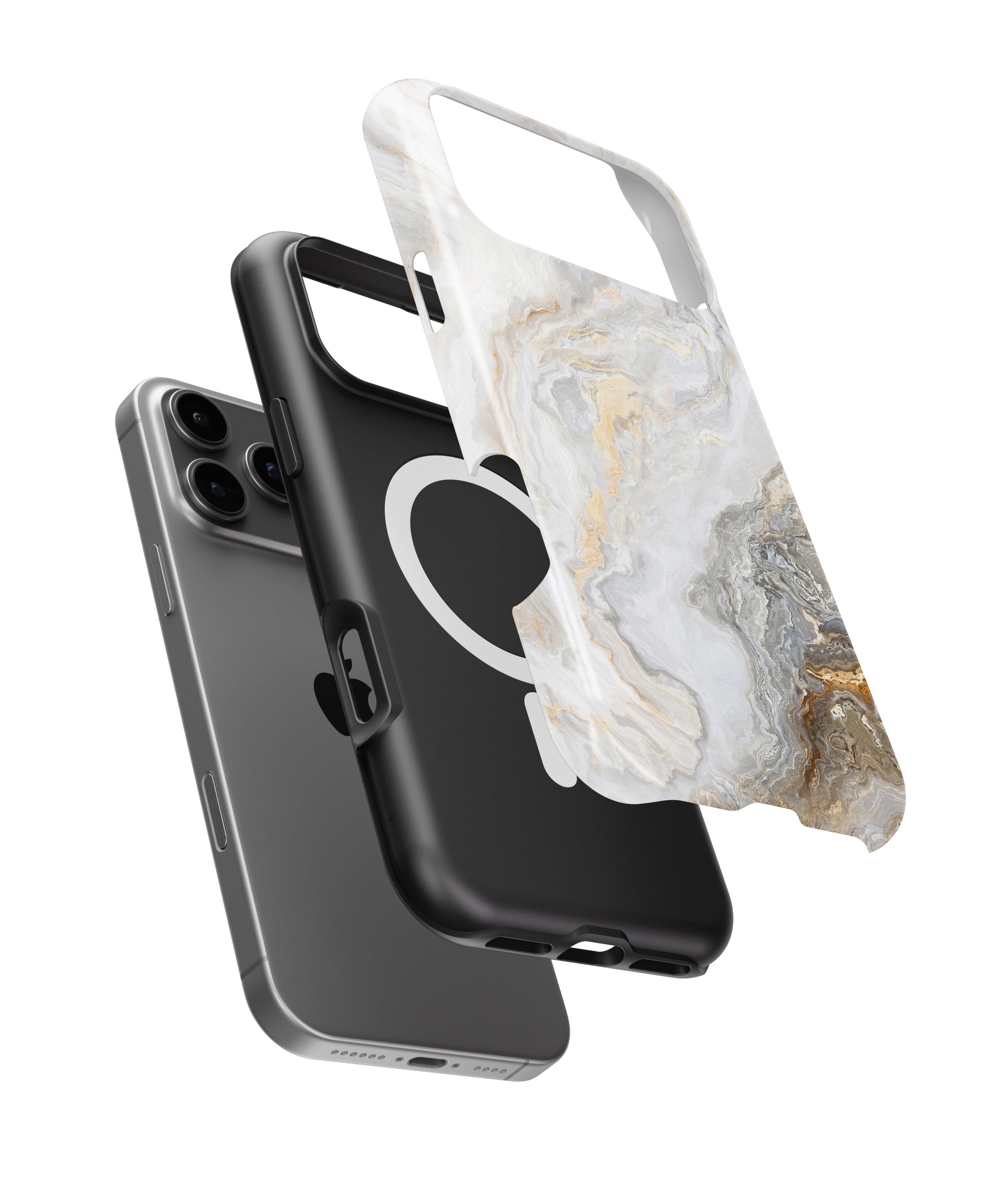 White Gold Marble MagSafe iPhone Tough Case - i17PMT p11