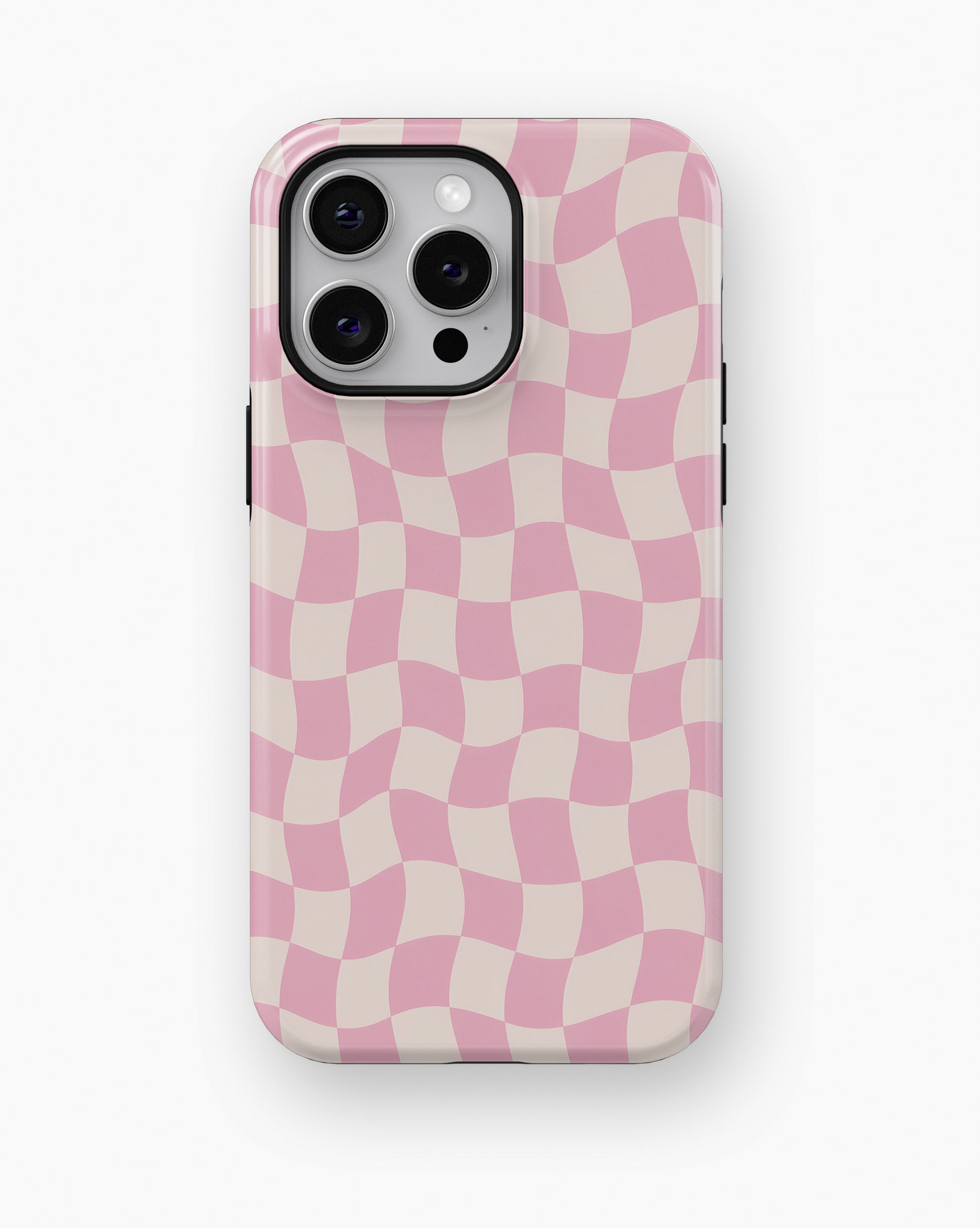 Blush Pink Cream Wavy Checkered MagSafe iPhone Tough Case - i15 pro max tough p1
