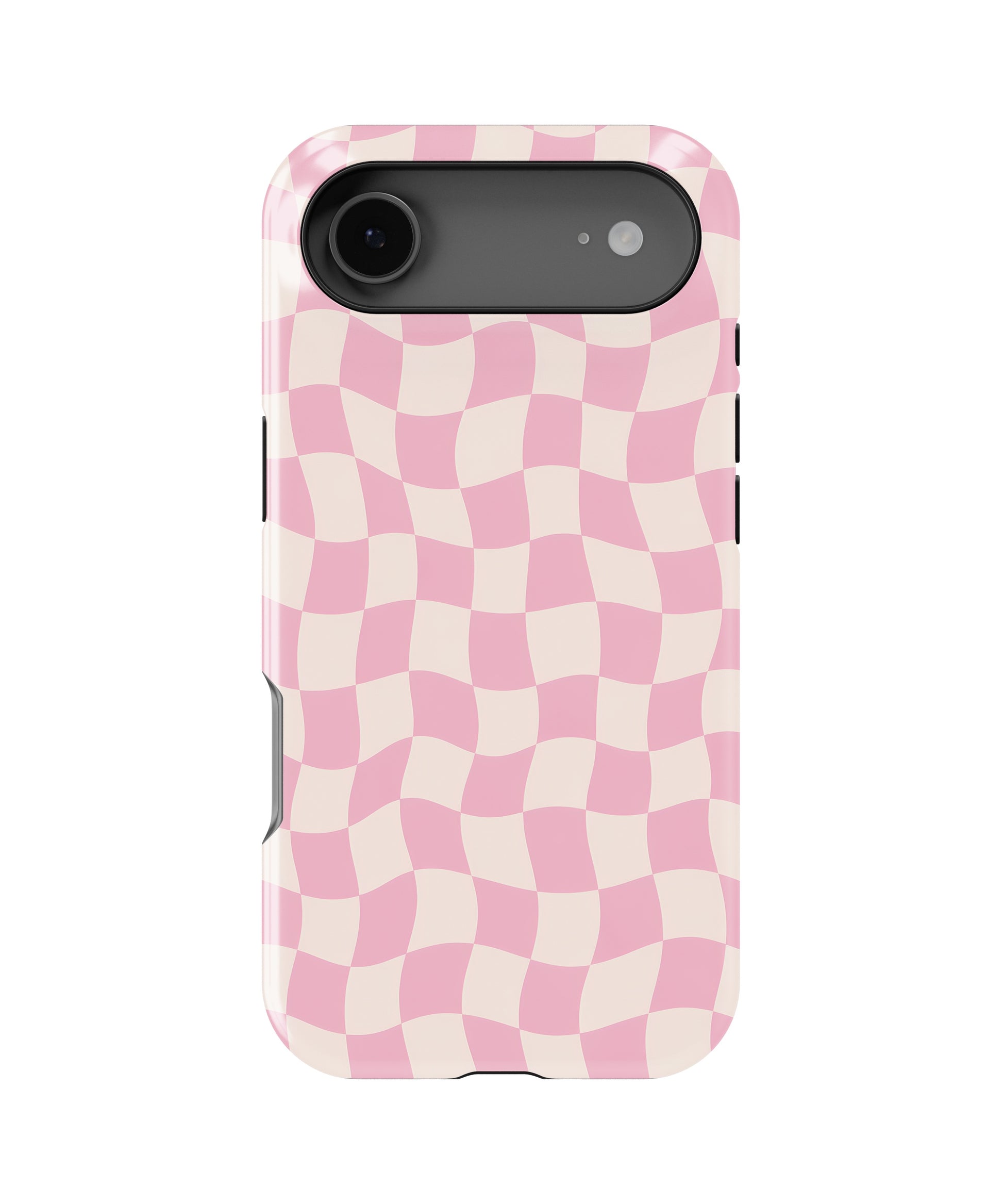 Blush Pink Cream Wavy Checkered MagSafe iPhone Tough Case - i17AT p1
