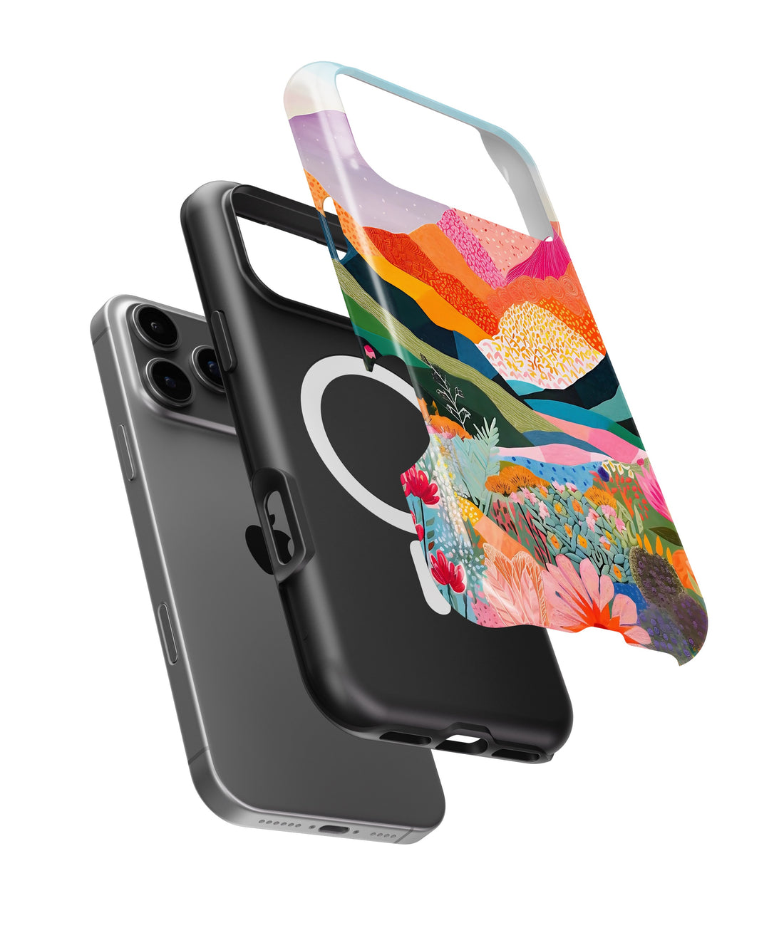 Colorful mountain garden MagSafe tough case for iPhone 17 Pro Max