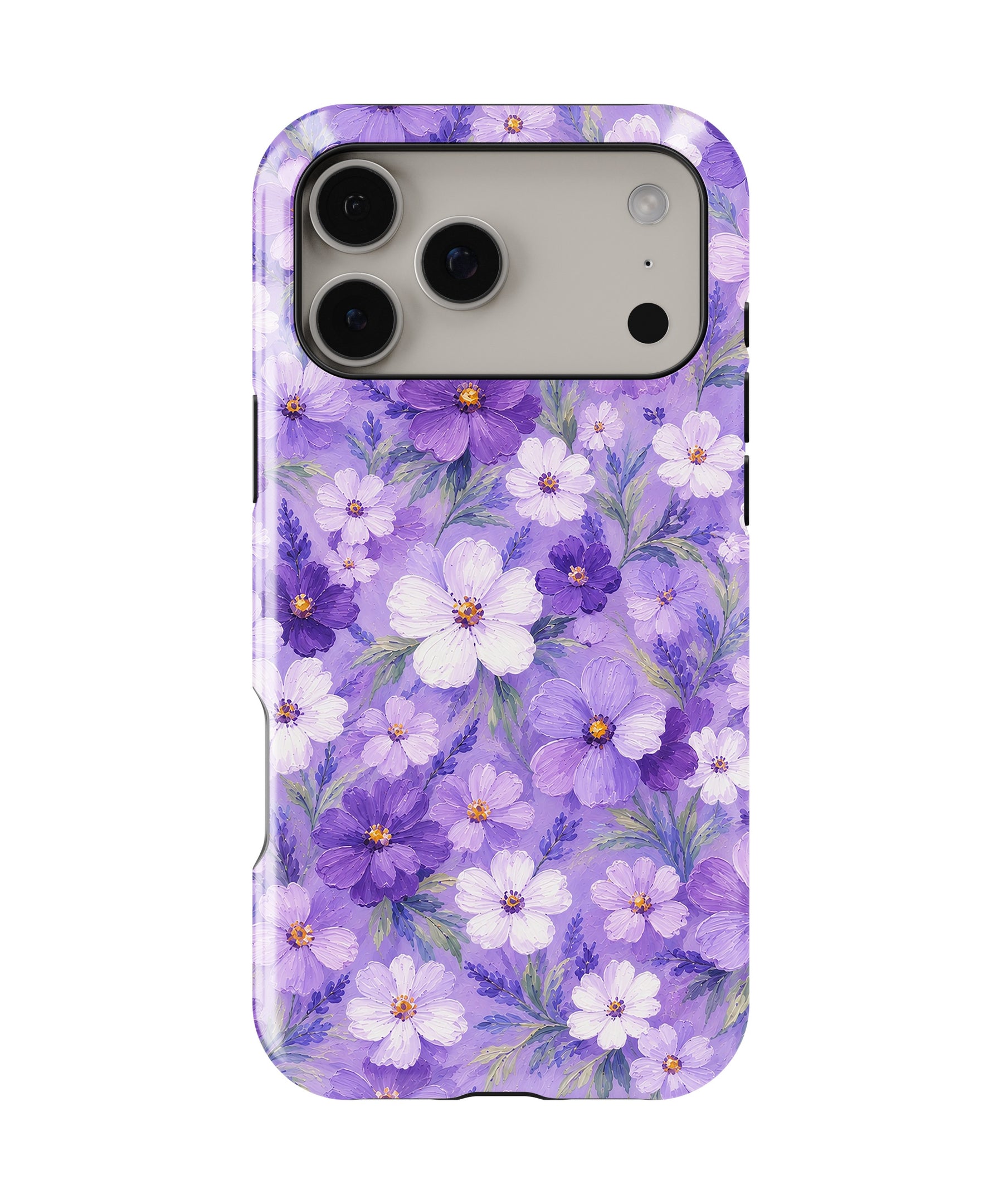Lavender Daisy Floral MagSafe iPhone Tough Case