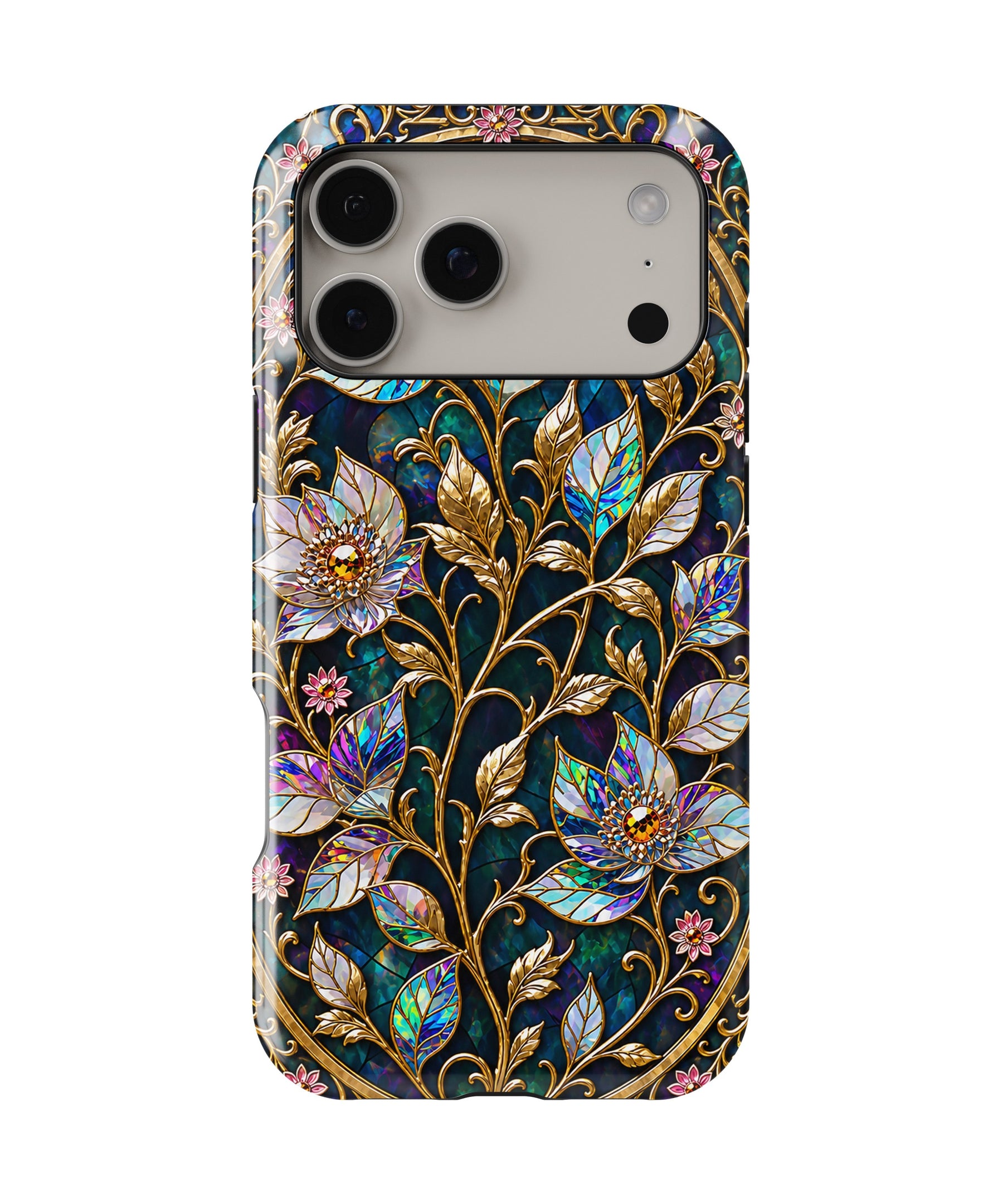 Stained Glass Floral Vine MagSafe iPhone Tough Case