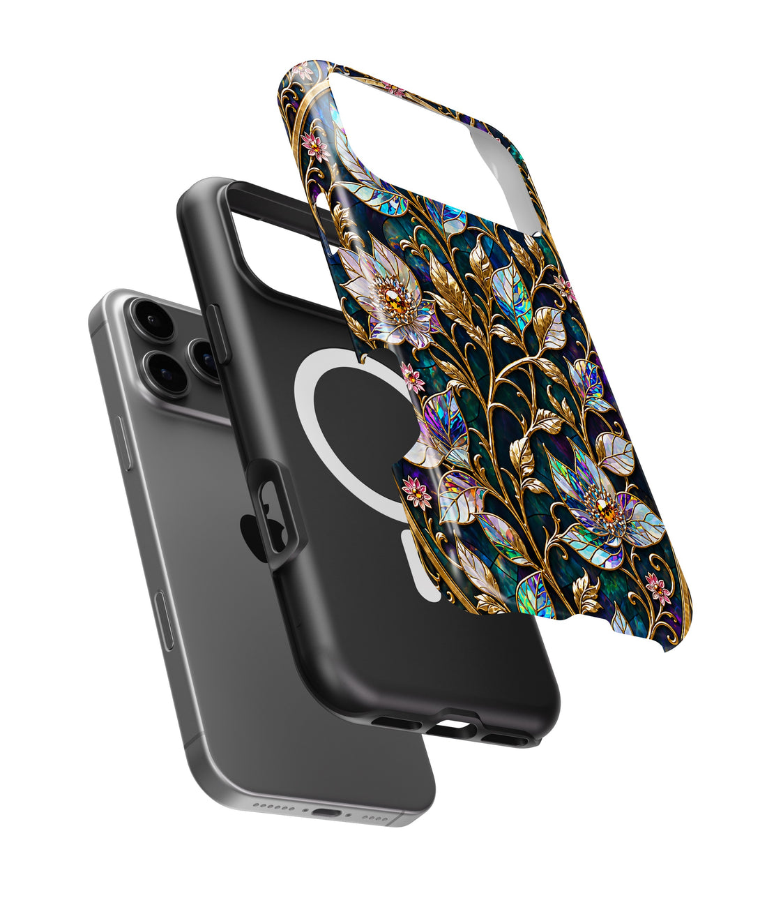 Stained Glass Floral Vine MagSafe iPhone Tough Case product image for iPhone 17 Pro Max