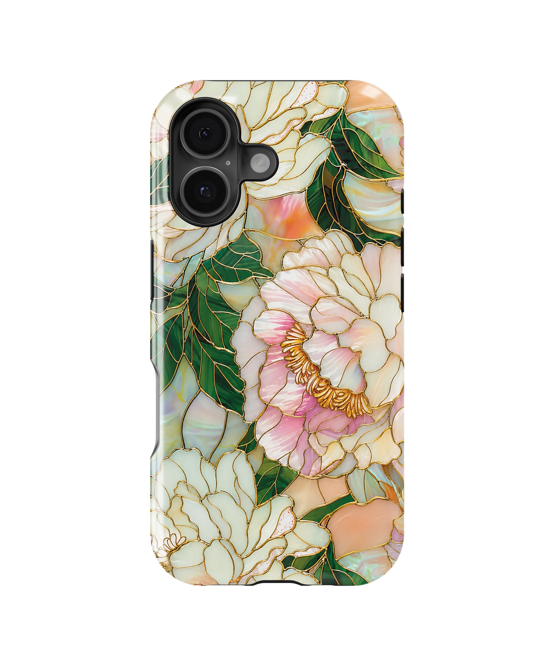 Soft Pink Peony Floral MagSafe iPhone Tough Case product image for iPhone 17, iPhone 16, and iPhone 16 Plus