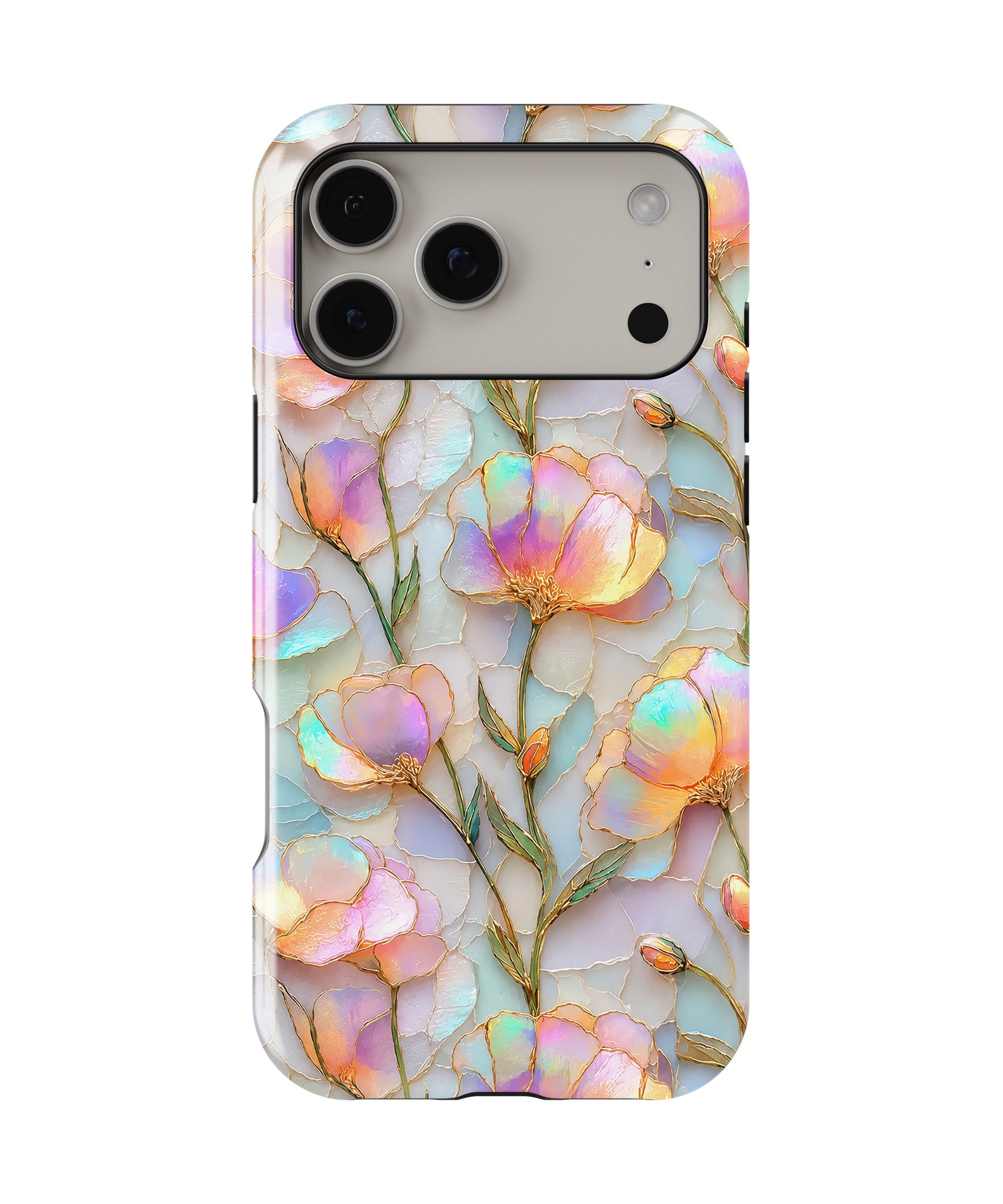 Iridescent Pastel Floral MagSafe iPhone Tough Case