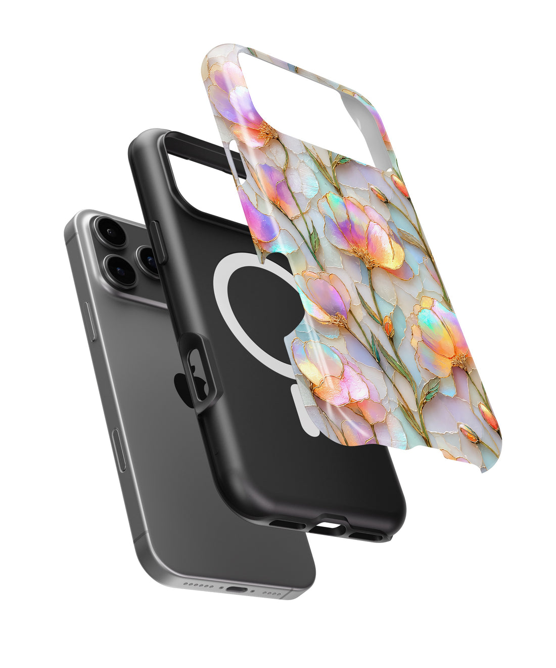 Iridescent Pastel Floral MagSafe iPhone Tough Case product image for iPhone 17 Pro Max