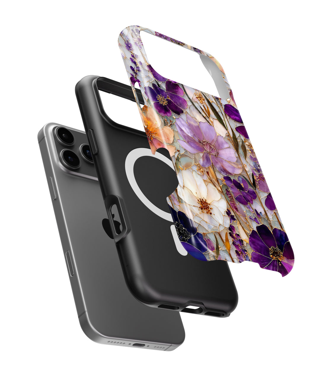 Purple Pressed Flower MagSafe iPhone Tough Case product image for iPhone 17 Pro Max