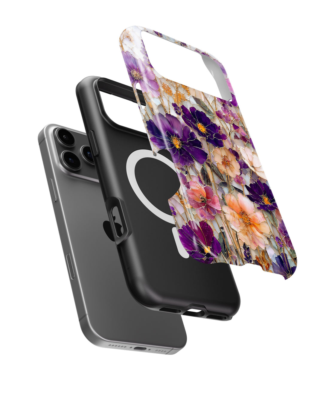 Purple Pansy Floral MagSafe iPhone Tough Case product image for iPhone 17 Pro Max