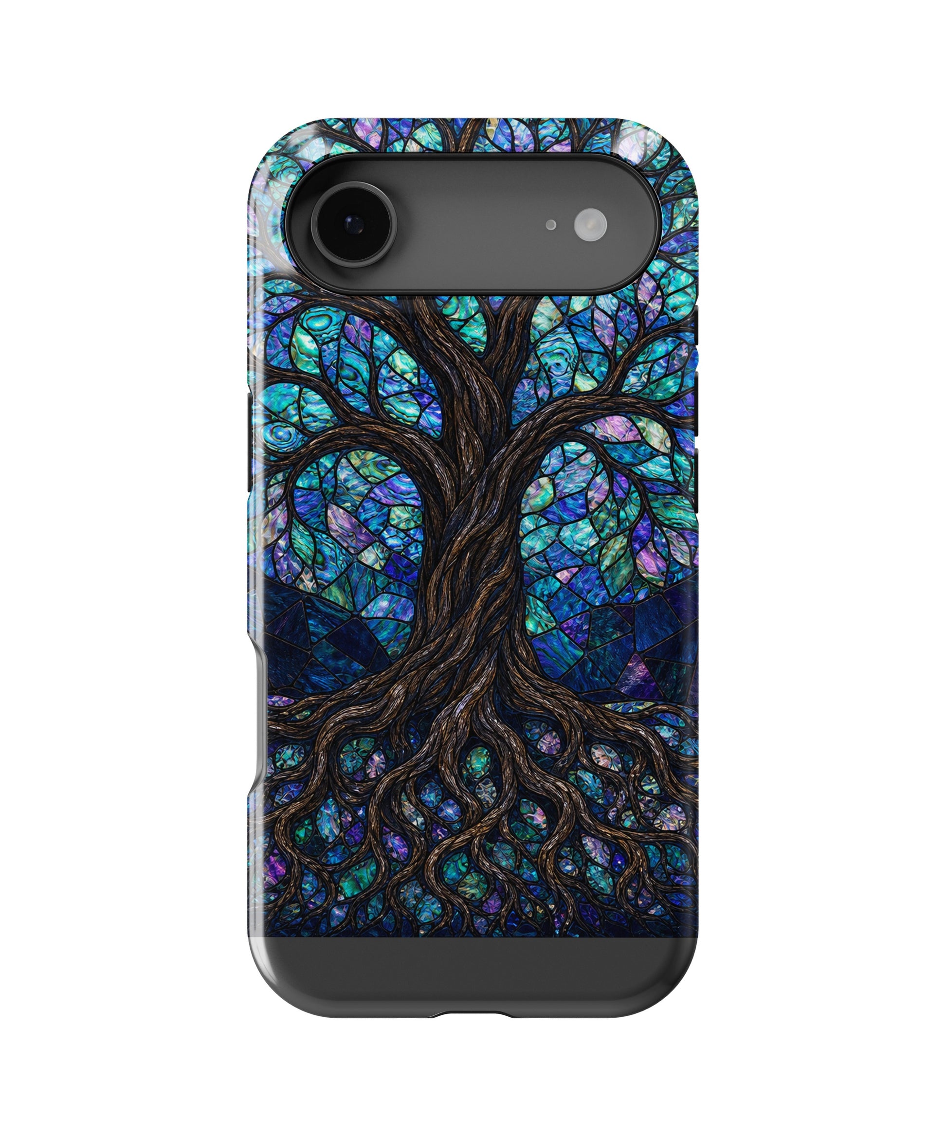 Iridescent blue abalone mosaic Tree of Life MagSafe iPhone tough case for iPhone 17 Air