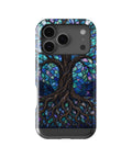 Iridescent blue abalone mosaic Tree of Life MagSafe iPhone tough case for iPhone 17 Pro