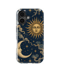 Vintage midnight blue sun and moon celestial MagSafe iPhone tough case for iPhone 17