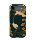 Emerald gold Art Deco cranes and ginkgo MagSafe iPhone tough case for iPhone 17 Air