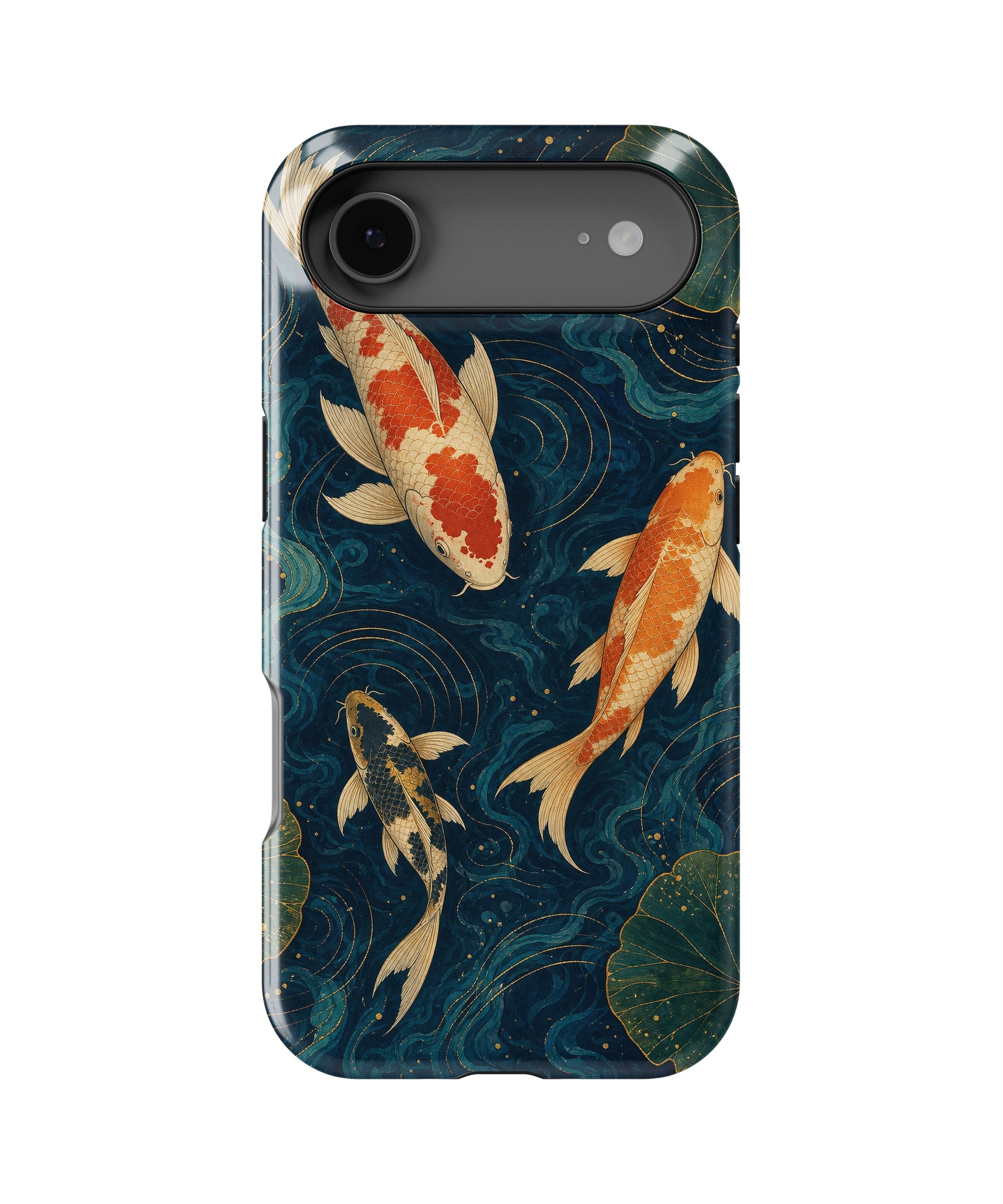 Japanese koi pond with dark blue water and gold ripples MagSafe iPhone tough case for iPhone 17 Air