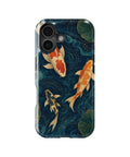 Japanese koi pond with dark blue water and gold ripples MagSafe iPhone tough case for iPhone 17