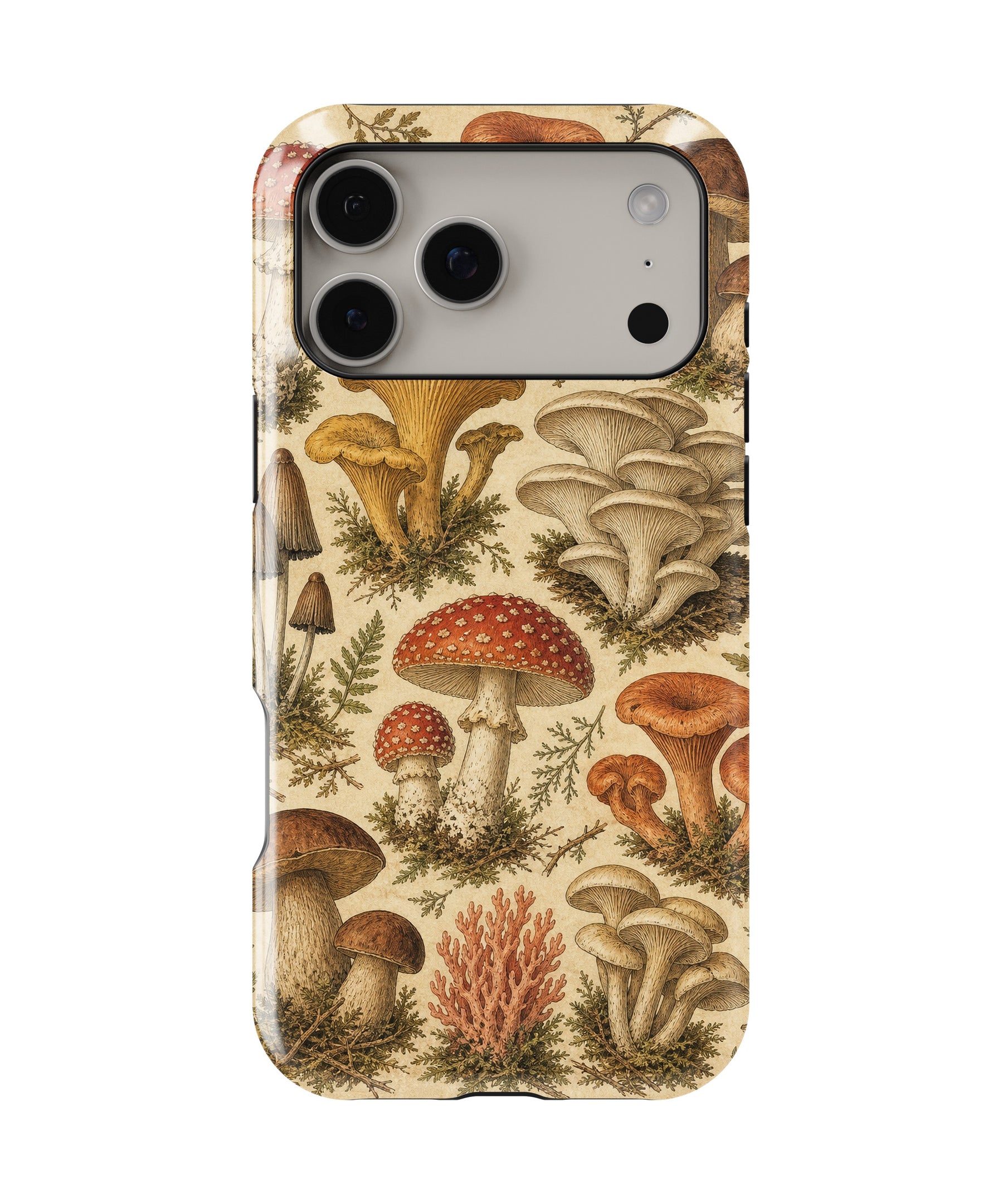 Vintage Mushroom Field Guide MagSafe iPhone Tough Case – Custom Name Option